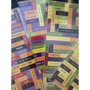 DIE CUTS WITH A VIEW STICKERS Lot ~ FUN WORDS PACK Vintage Scrapbooking